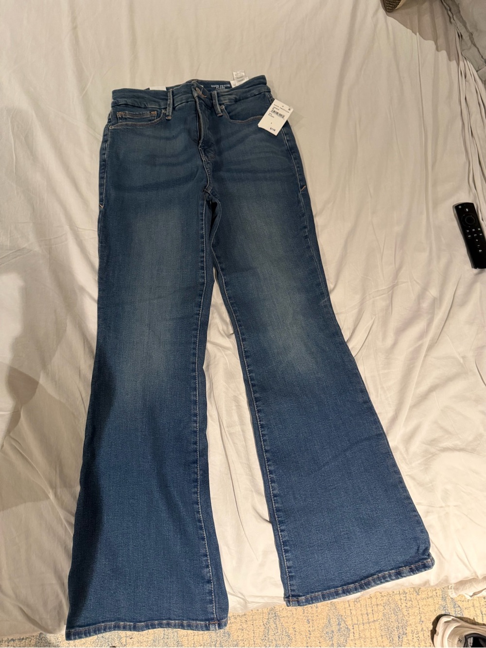 Good American Medium Blue Flare Jeans